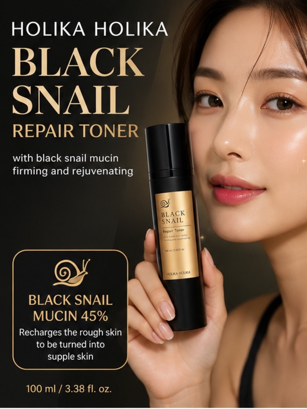 NEW Holika Holika Black Snail Repair Toner 100 ml/ 3.38 oz K-Beauty